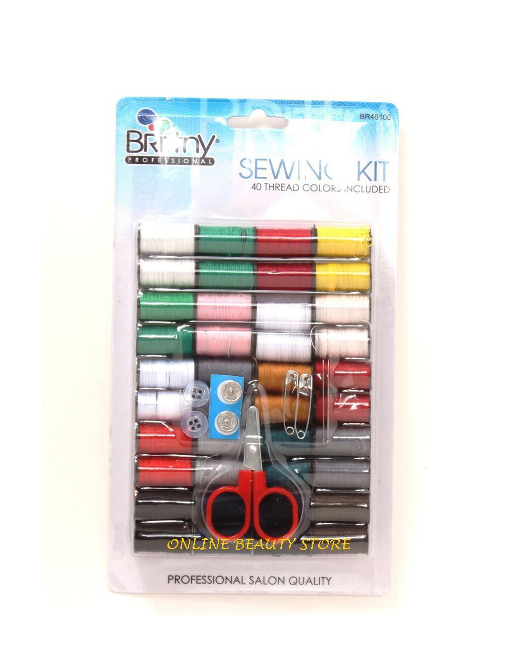 Sewing Travel Kit 49 Pcs, Color Thread, Scissors, Buttons, Needles, Safety Pins