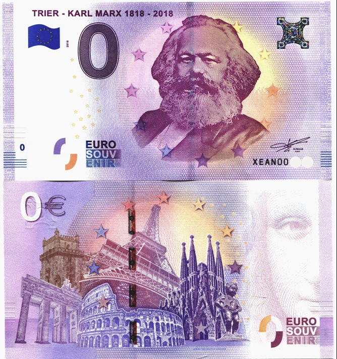 Marx Birthday Bargain: 0 Euro Banknote Karl Marx Trier, Zero € - Ships Trackable