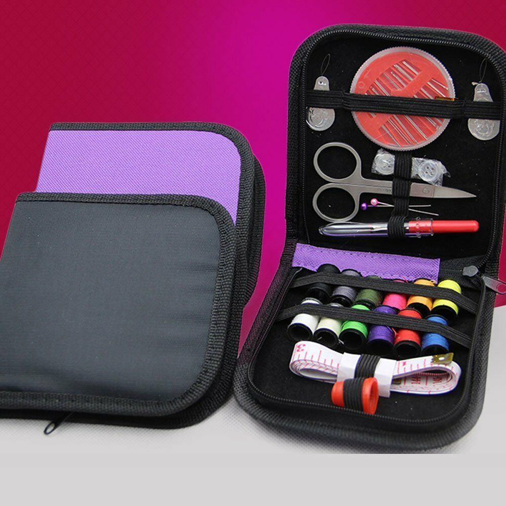 1mini Beginner Sewing Kit Case Set Pocket Style Home Travel Camper Supply Purple