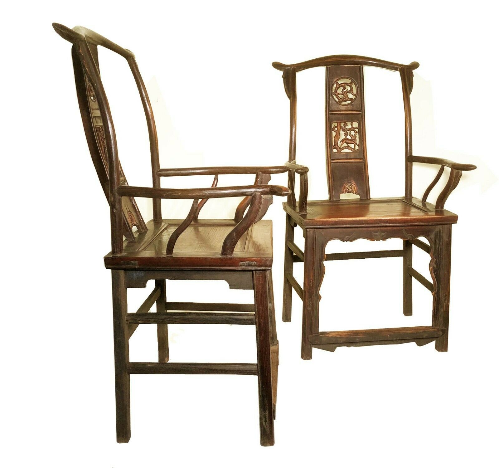 Antique Chinese High Back Arm Chairs (2991) (pair), Circa 1800-1849